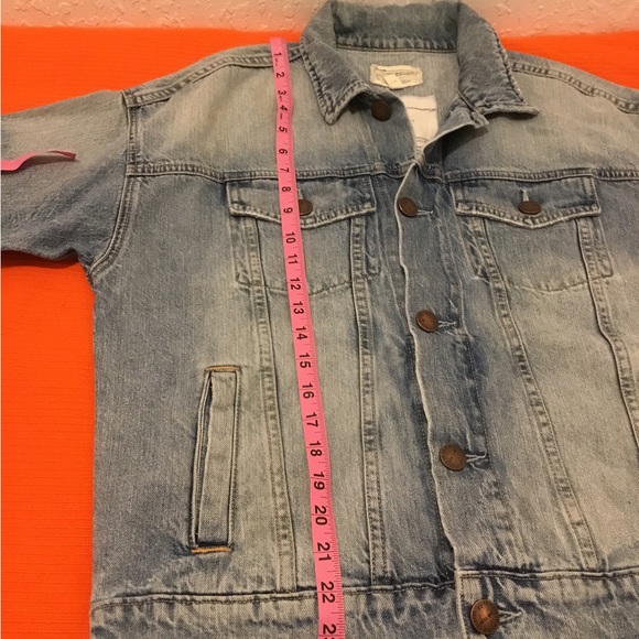 CURRENT ELLIOTT THE ROLLED SLEEVE TRUCKER JEANS JACKET PRE OWNED SIZE 1 - Picture 10 of 12